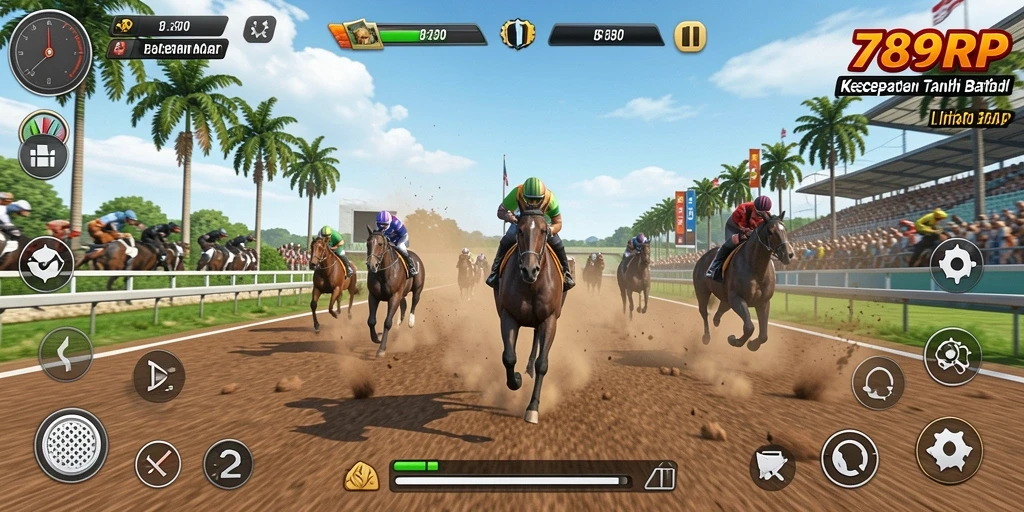 Tampilan gameplay mendebarkan pada lintasan balap motor.