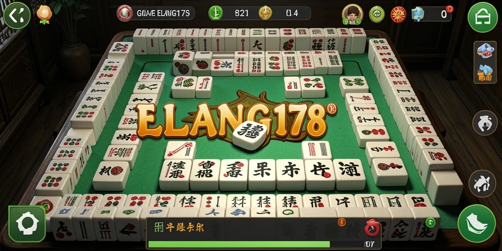 Tampilan gameplay ELANG178 yang menarik dengan desain ubin Mahjong.