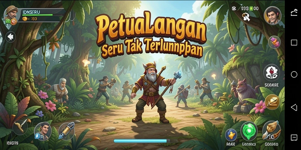 Screenshot gameplay IDNSERU menampilkan aksi petualangan yang mendebarkan.