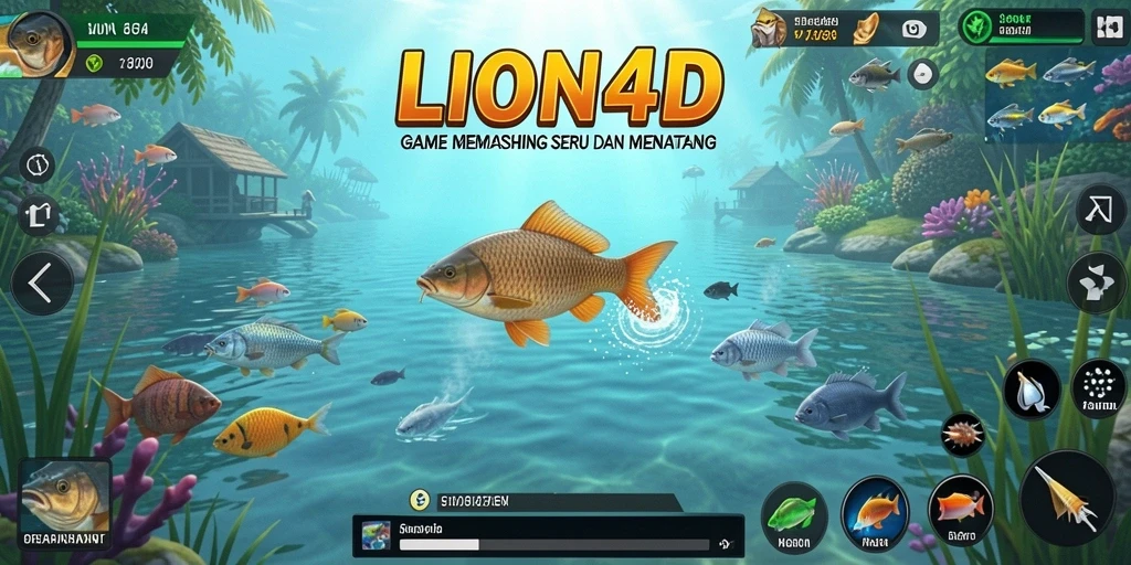 Gameplay seru LION4D saat memancing di danau yang indah.
