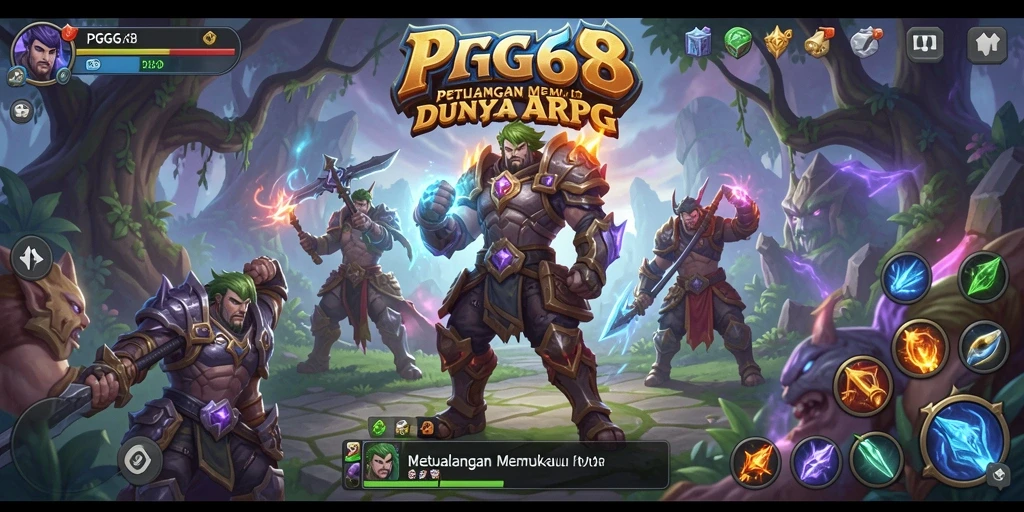 Menampilkan aksi pertempuran seru dalam PGG68 dengan visual menawan.