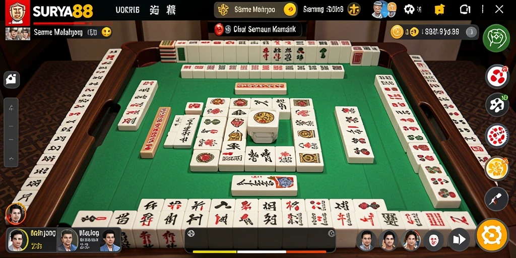 Tangkapan layar gameplay menarik dari SURYA88 yang menunjukkan level Mahjong.